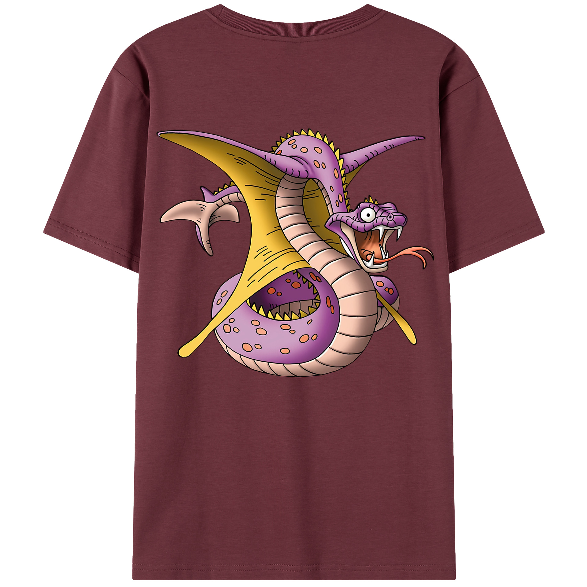 （画像用） ドラゴンクエスト Doragon Kuesuto Dragon Quest 綿100％半袖Tシャツ（背面プリント）